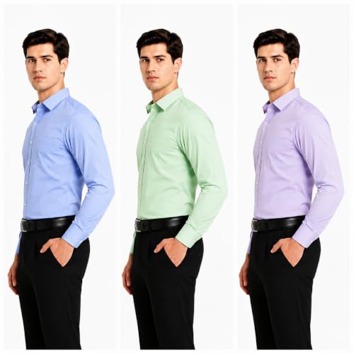 Image of Men's Solid Formal Shirt | Premium Cotton Rich Full Sleeves Shirt | Comfort Fit Office Wear Shirt with Single Chest Pocket | Stylish Casual & Formal Shirt for Men
