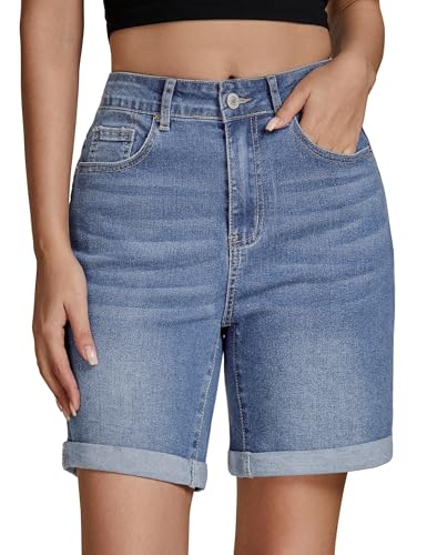 Short en jean stretch extensible et confortable taille haute femme Vetinee