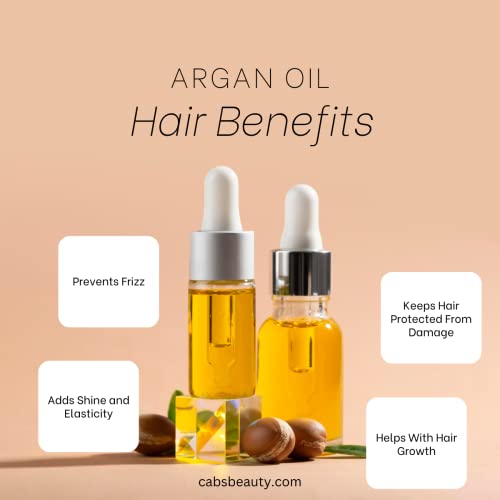 Cab's Moroccan Argan Oil Hair Serum - For Hair Growth Treatment, Nourishing And Repair Hair Shine - Paraben Free, Sulfate Free 1.69 Fl Oz (Argan Oil Hair Serum Yellow) #TOP6