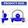 Covienapp Trailer Hitch Lock Tow Ball Lock,Universal Adjustable Tow Lock with 11 Locking Positions for Trailer Horsebox Includes 2 Keys Blue #2