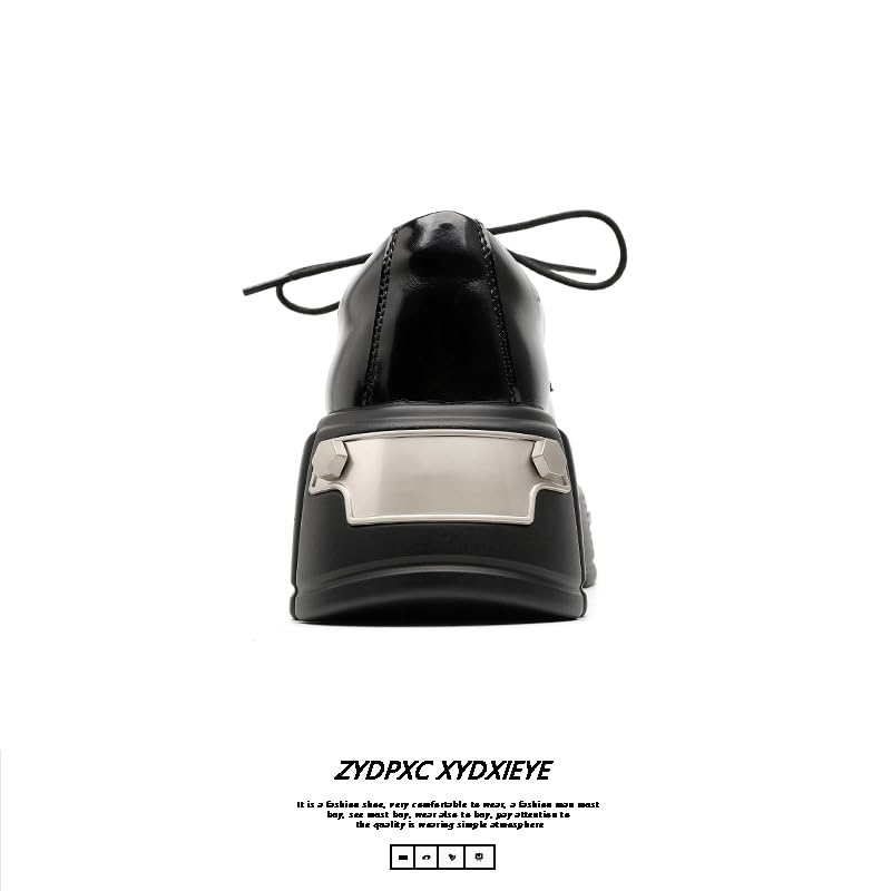 Y2K Leather Height Increasing Chunky Platform Shoes Casual and Formal Wear Unique Metal Studded Design with 2 Inch Boost for Men4