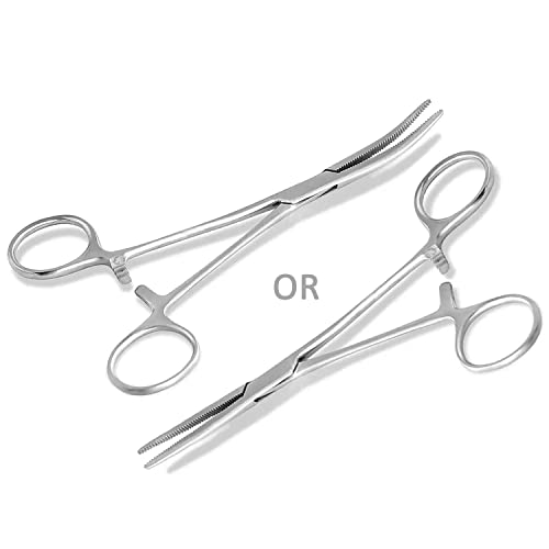 MJW Pince de verrouillage pour hémostat de pêche - 15,2 cm - En acier inoxydable - Pince de décrochage pour chien, chat, animal domestique - Pince à cheveux droite ou incurvée (incurvée, 15,2 cm) Cover