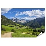 islandburner Poster Landschaftsbild Dorf Santa Maddalena 