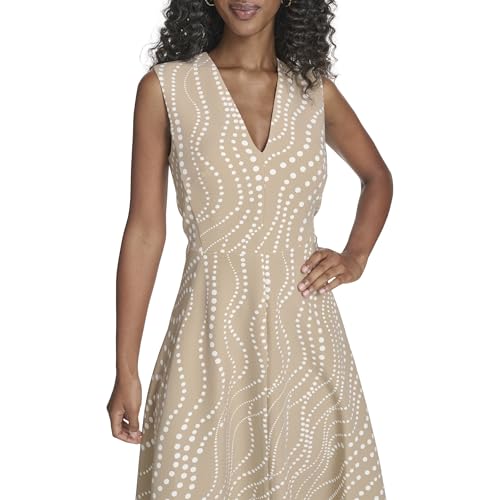 Image of Tommy Hilfiger Women's Sleeveless V-Neck A-line Midi Dress