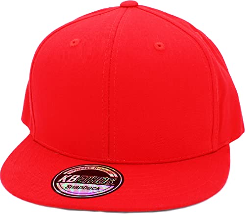 Image of KBETHOS Classic Snapback Hat Blank Cap Underbrim Cotton Wool Blend Flat Visor Adjustable Unisex