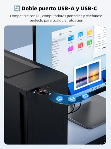 Miniatura 5 de Dsrke Lector De Tarjetas Sd Micro Sd, Adaptador Usb 3.0 Y Usb C Para Sd Microsd Sdxc Sdhc, Sd Card Reader Compatible Con Iphone 17 16 15, Mac, Android, Cámara
