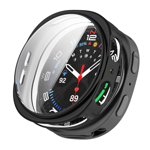 For Samsung Galaxy Watch8 44mm �P�[�X �T���X�� �M�����N�V�[ Watch 8 44mm �\�t�g�P�[�X�ylarfbulroc�z�S�ʕی� �ϏՌ� �_�炩�� ���b�L �E���ȒP TPU �E�I�b�` �ی�P�[�X �����^ �J�o�[�i�u���b�N