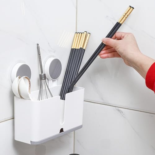 Image of SHALVI Plastic Soap Dish & Wall Mount Self Adhesive Toothbrush Holder with Drain Tray for Bathroom |Soap Box for Bathroom | Toothbrush Holder, White