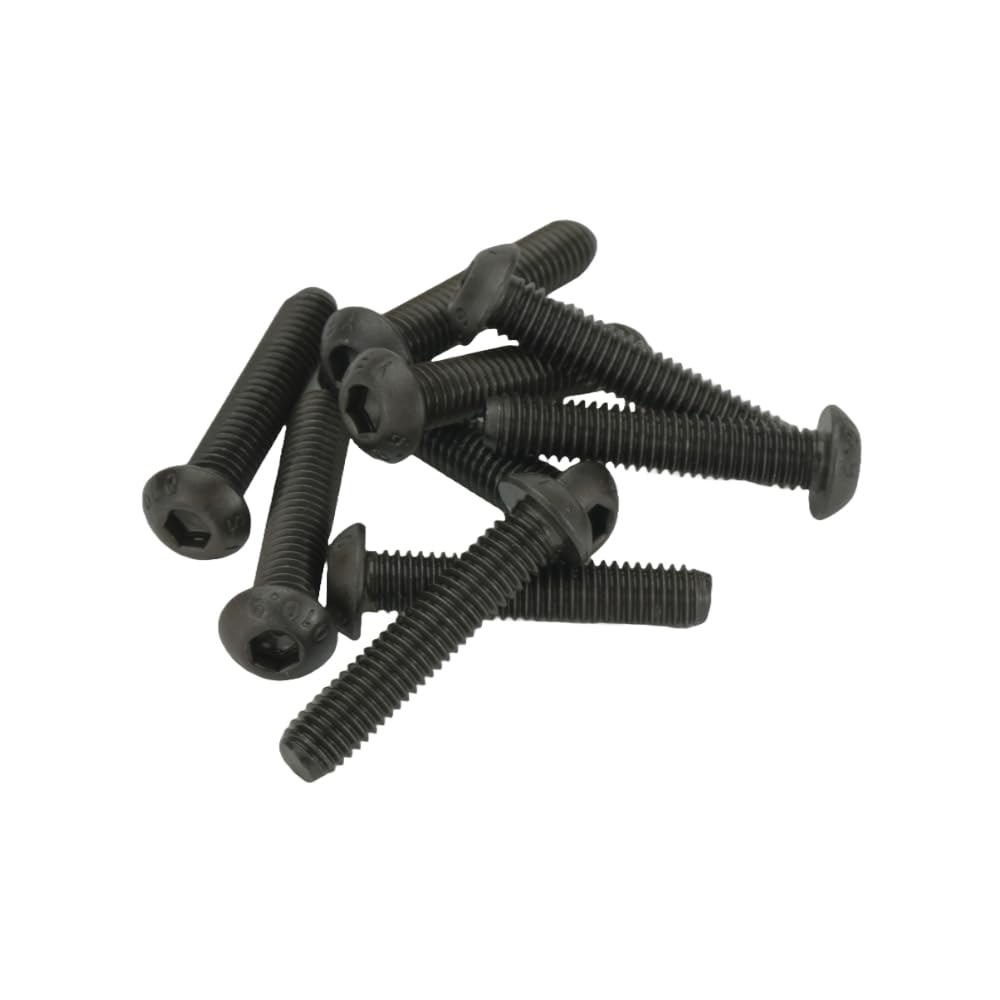 M6 (6mm x 30mm) Hex Socket Button Head Screws - Black High Tensile 10.9 (Pack of 10), M6 x 30mm