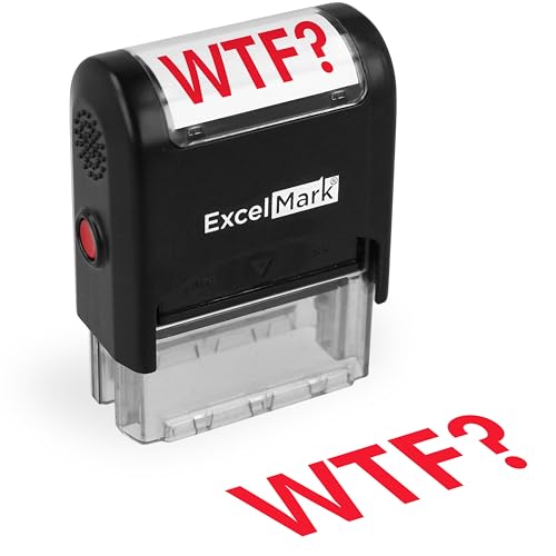 ExcelMark Self-Inking Novelty Message Stamp - WTF? - Red Ink