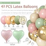 Sage-Green Blush-Pink Birthday Decorations for Women Girls, Cream Light Beige Happy Banner, Paper Lanterns Pom Poms, Olive Green Dusty Pink Balloons, Boho Fairy Anniversary Princess Party Décor - Image 4