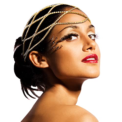 Vijiv 1920S Flapper Headpiece For Women Roaring 20S Great Gatsby Accessories Crystal Rhinestone Head Pieces Wedding Headbands For Bride Gold #TOP27