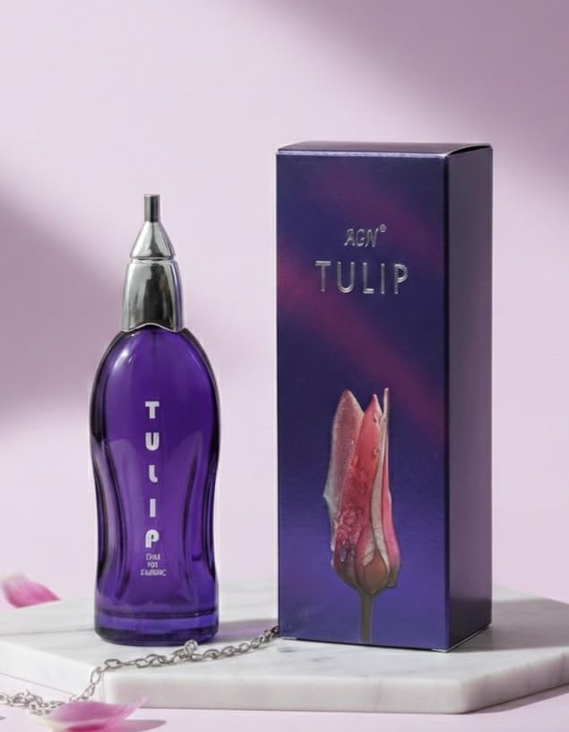AGN Tulip Perfume for Women, Floral Fragrance, Purple Bottle with Silver Cap 40 ML-image-8