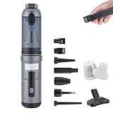 OTraki Handheld Vacuum Cordless, Compact Home and Car Vacuum with Crevice Tool,Rotating Nozzle and Charging Station, Large Dust Bowl