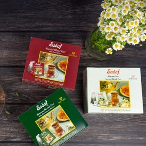 Sadaf Tea Bags Bundle - Cardamom Tea 100 Bags, Earl Grey Tea 100 Bags, Jasmine Tea 50 Bags - Special Blend Black Persian Teas (Pack Of 3, 250 Bags) #TOP2