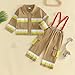 Thorn Tree Kids Firefighter Outfit Long Sleeve Jacket Suspender Pants Overalls Halloween Birthday Outfits Fall Winter Clothes (Khaki, 4-5T)