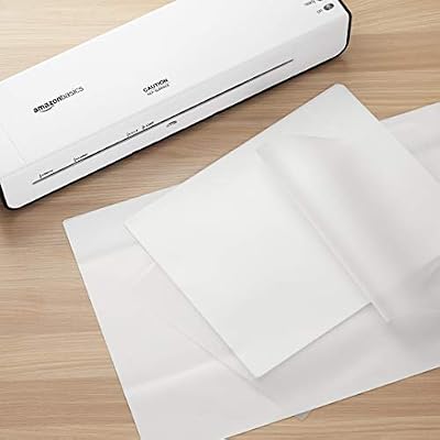 Amazon Basics Clear Thermal Laminating Sheets for Documents and Photos, 9 x 11.5-Inch, 2.8 mil, 50-Pack