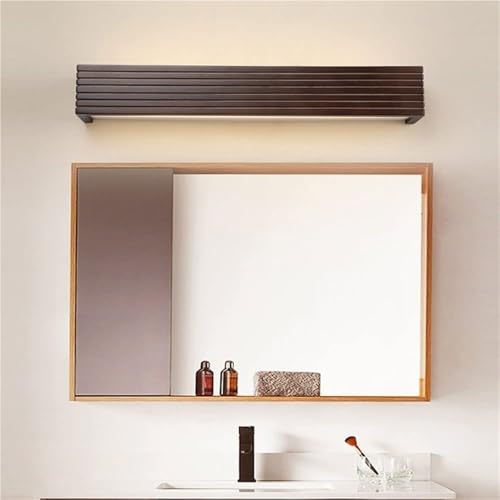 Lampada da Specchio per Il Trucco a LED Nera Moderna da 45 cm - Applique da Parete Rettangolare per Bagno e Trucco