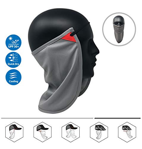 Coolnes - Uv Sun Protection Neck Drape Adjustable Multifunctional 2 In 1 Face Covering For Outdoor Fishing - Unisex Lightgray #TOP1