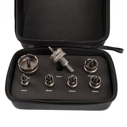 Starrett Tungsten Carbide Tipped Hole Saw Kit, KSM07001 Sheet Metal Cutter With Arbor & Pilot Drill Bit - Image 3