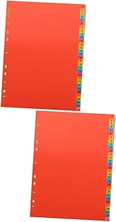 Tofficu 2 Conjuntos Divisor De Índice A4 Pastas Coloridas Cartões De Índice Coloridos Etiquetas De Plástico Guia De Índice De Página Fichário Divisores De Página Divisor De Fichário