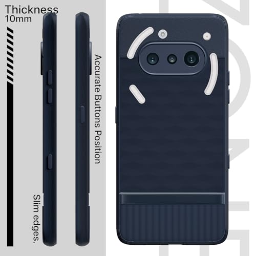 Image of Pikkme Back Cover for Nothing Phone 3a 5G Camera Protection 3D Hexa Cube Design Silicone Protective Bumper Case (Blue)