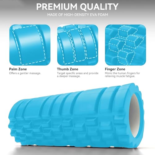 Image of DR PT High Density EVA Foam Roller for Deep Tissue Massage & Muscle Recovery | Back & Leg Pain Relief Roller for Gym, Yoga & Physiotherapy | Improves Flexibility & Reduces Muscle Soreness