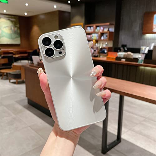 Coque de protection d'objectif luxe en alliage mat argenté pour iPhone 14 Pro Max
