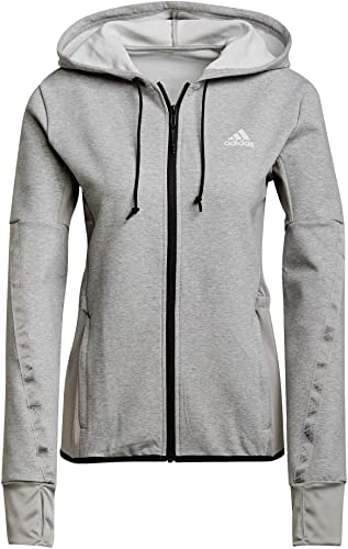 Adidas W Mt HD TT Felpa con Cappuccio, Grigio