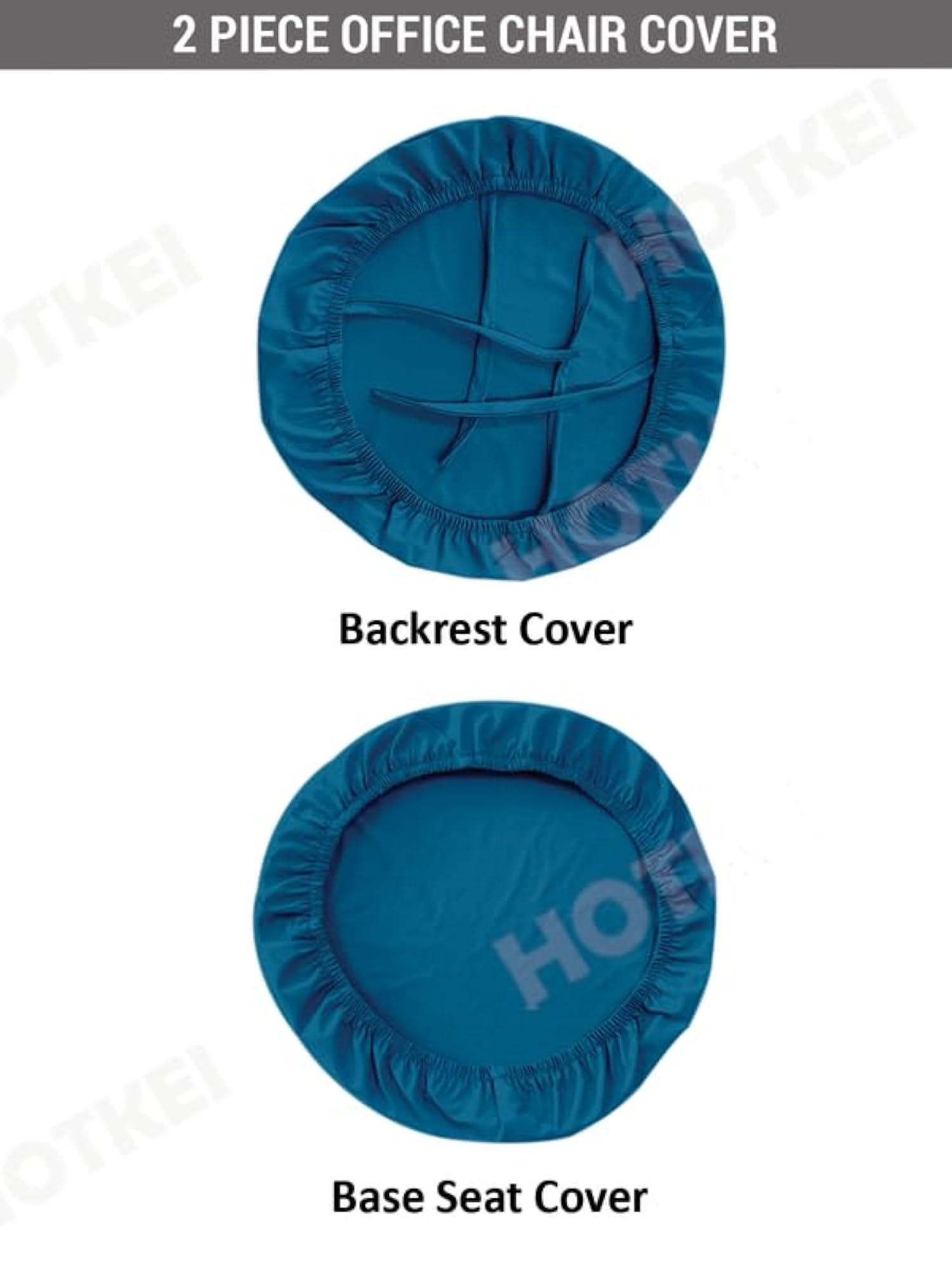 Set of 1 Airforce Blue 2 Piece Office Chair Cover