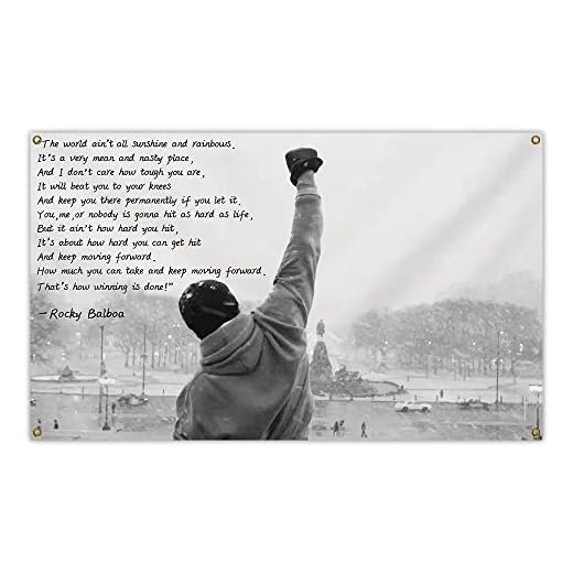 OVINIX Rocky Balboa Sunshine and Rainbows Quote Motivational Inspirational Flag 3x5 Feet Funny Flags for Room Man Cave Wall Decor Flags with 4 Brass Grommets for College Dorm Room Decoration