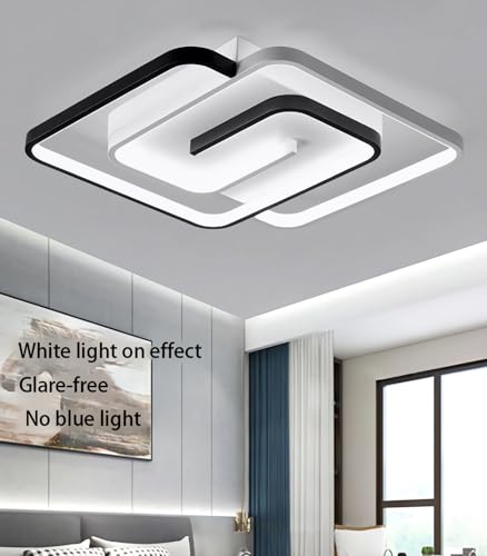 Plafonnier LED moderne carré 45cm dimmable avec télécommande pour chambre - 3