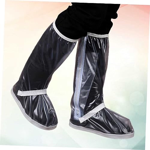 Cubiertas impermeables para calzado CALLARON, botas de lluvia ligeras para mujer y hombre, con cierre elástico, suela antideslizante de tela, franja reflectante, fáciles de instalar para ciclismo, senderismo, vida diaria, escuela, oficina, jardín miniatura 6