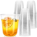 Xuelimei 12oz Disposable Stemless Glasses,PET Disposable Drinking Cups,Cold Party Clear Plastic Wine Glasses for Parties Birthday,Wedding,Meeting,Christmas Party Supplies. (50)
