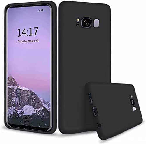 Image of DIZORO Liquid Silicone Soft Back Cover Case for Samsung Galaxy S8 | Compatible for Samsung Galaxy S8 Back Cover Case - (Black)