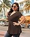 TIANZHU Plus Size Tops for Women Peplum Tunic Top Empire Waist Shirt Short Sleeve Babydoll Blouse Top Low Cut Brown XL