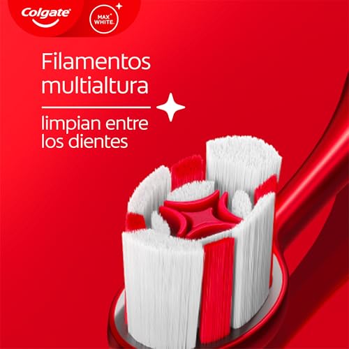 Miniatura 7 de Colgate Cepillo De Dientes Manual Max White Ultra Blanqueador Elimina Manchas Superficiales Mejor Eliminación De Manchas Entre Dientes Y Encías Filamentos De Carbón En Espiral