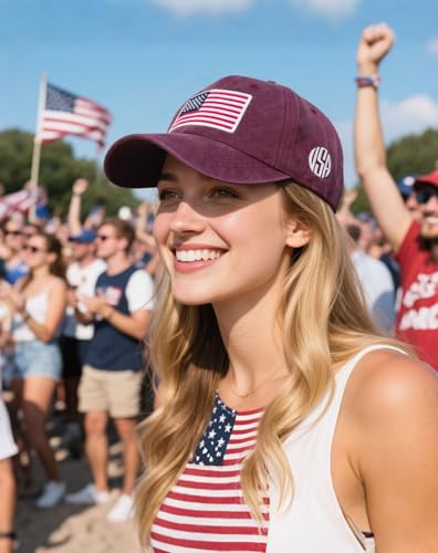 Image of 2-Pack USA Flag Hats for Men Baseball American Flag Hats for Men USA Cap USA Tactical Washed for Women