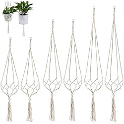 Macetero Colgante Macrame Ikea CYH 6 Piezas Macetero Colgante de Macramé para Interior y Exterior - Macramé Perchas de Plantas - Colgador para Plantas - para Plantas Colgantes Jardín Decoraciones de Balcon Pared