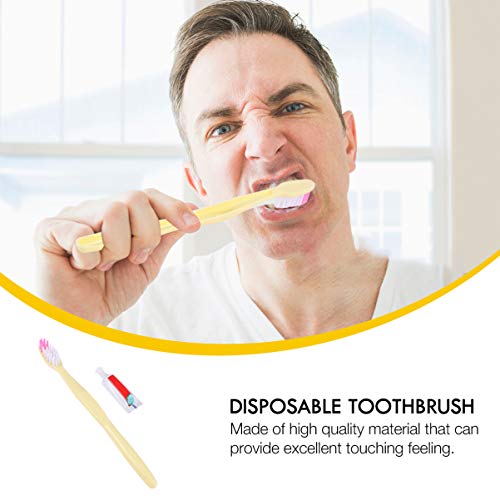 ARTIBETTER 100 Pcs Escovas de Dentes DescartÃ¡veis â€‹â€‹Com Creme Dental Escovas de Dentes de PlÃ¡s