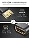 JSAUX Mini HDMI to HDMI Adapter 2Pack, Mini HDMI Male to HDMI Female Cable with 4K 60Hz HDR 3D 18Gbps, Compatible with Camera, Camcorder, Graphics Card, Raspberry Pi Zero W,Laptop,Tablet-Black