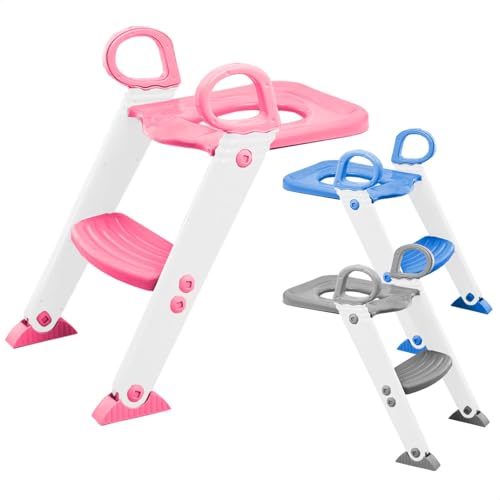 Assento Redutor Infantil Vaso Sanitário Privada Com Escada Trono Troninho (Rosa) Assento Redutor Infantil Vaso Sanitário Privada Com Escada Trono Troninho (Rosa)