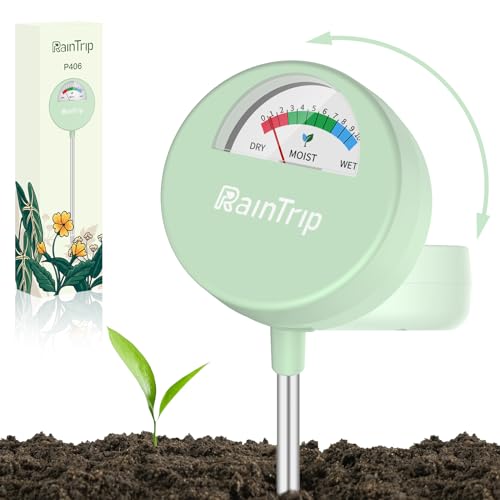 Raintrip Soil Moisture Meter,Moisture Meter for Plants，Plant Water Meter,Great for Garden, Lawn, Farm, Indoor & Outdoor Use (No Battery Required)