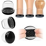 Ezprotekt 8 Pcs Large Clear Chair Leg Sliders for Carpet, Round Chair Glides for Rug, Teflon Furniture Pad Bar Stool Leg Protectors Caps - for Table, Couch, Desk Legs (XL Fit: 1-2/5' to 1-13/20')