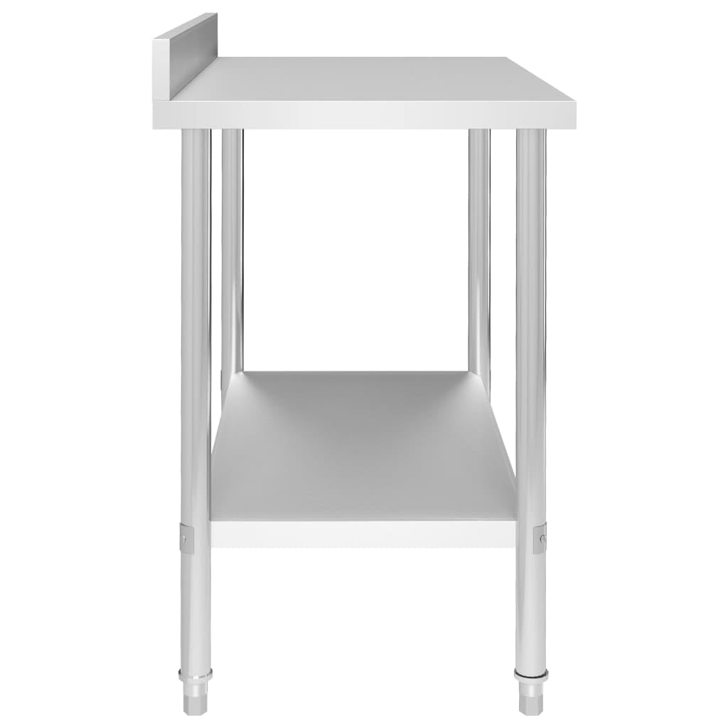 vidaXL Mesa Trabajo Cocina y Salpicadero Estantes Almacenamiento Preparar y Almacenar Comida Garajes Bares Restaurantes Escuelas Acero Inoxidable 100x60x93 cm