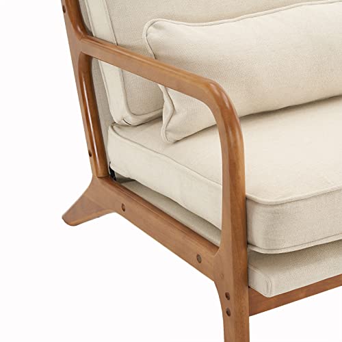 Sillón Plegable Tela Lino Blanco miniatura 6