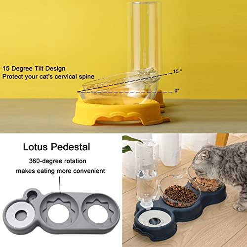 TeTupGa Cat Bowls, 3 in 1 Detachable Bowls For Cat Dog Puppy Feeder Anti-spil Food Bowl Water Automatic Drinking Bottle