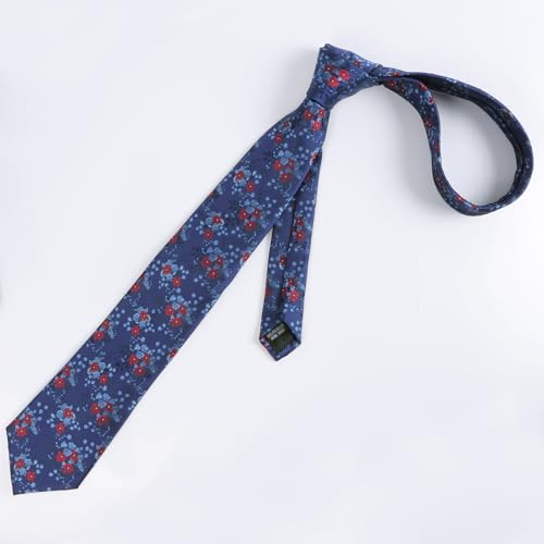 Image of Alizeal Mens 3.15inches Delicate Floral Tie with Small Flower Printed Handkerchief Set