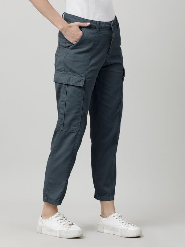 Image of IVOC Women Paneled Multi-Pocket 100% Cotton Cargo Pants