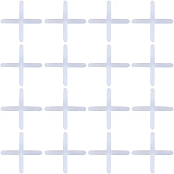 Lasenersm 500 Pieces White Plastic Tile Spacers, 1mm, Modern Style, Square Edge, Glue Down Installation, Geometric Pattern